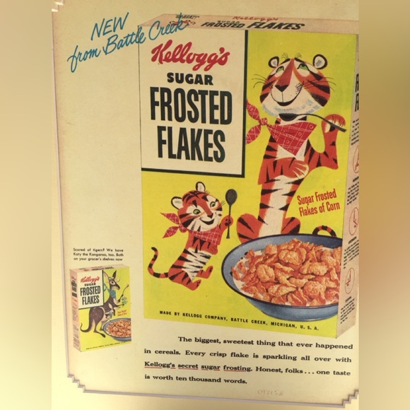 Vintage Agency, "Leo Burnett 1952 Kelloggs Cereal: "Frosted Flakes" Ad Marketing - Picture 12 of 12